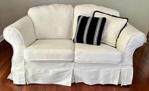 Slipcovered Loveseat With Pillows #2 - Lots 7 & 8 are Matching