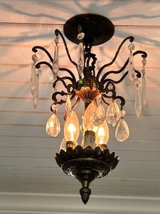 Vintage Ornate Crystal Chandelier #1