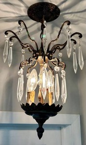Vintage Ornate Crystal Chandelier #2