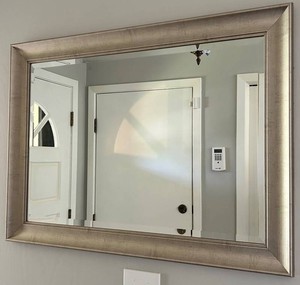 Large Rectangular Wall Mirror 38 X 28 in Silver Frame