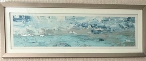 Signed Abstract Seascape Print 1942000 in Framed Mat