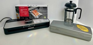 Fresko Vacuum Sealer, French Press & Hamilton Beach Carving Knife Mixed Lot