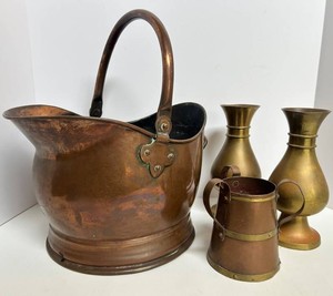 Copper & Brass Decorative Vessel Mixed Lot (Lot of 4)