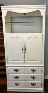 White Curio Cabinet With Glass Shelf 36 X 21 X 79 in