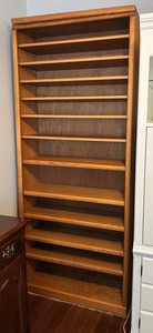 Oak Bookcase Shelving Unit 36 X 12 X 83 in