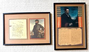 Framed Civil War Tribute Pair - Lincoln & Stonewall Jackson (Lot of 2)