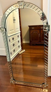Mirrored Venetian Arched Wall Mirror 28 X 48 in