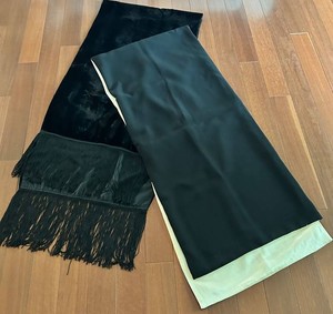Black & Reversible Black Ivory Scarves (Lot of 2)