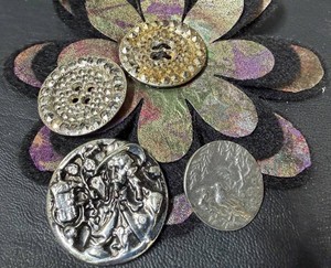 Vintage Decorative Button Assortment (Lot of 4)