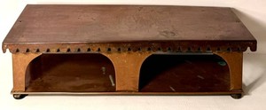 Copper Decorative Stand With Scalloped Trim