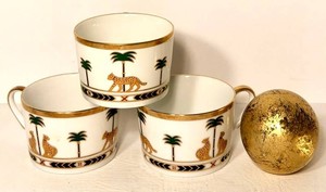 Christian Dior Casablanca Fine China 3 Cup Set &amp Gilt Sphere Mixed Lot