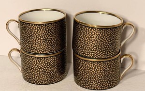 Fitz and Floyd Shagreen Fine Porcelain Cups (Lot of 4)