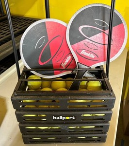 Ballport Tennis Ball Hopper With Franklin Paddles & Balls