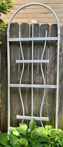 White Metal Garden Trellis 28 X 79 in #1 (Lots 118, 120, & 121 are Matching)