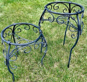 Pair of Wrought Iron Plant Stands
