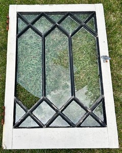 Leaded Glass Window Panel 22 X 32 in