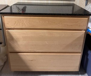 Wood 3-Drawer Dresser With Granite Top 37 X 25 X 36 in - (Lots 170 and 171 are coordinating)