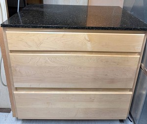 Black Granite-Top Wood Dresser Cabinet 36 X 25 X 36 in - (Lots 170 and 171 are coordinating)