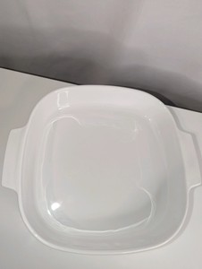 Vintage Corning Ware casserole dish in the "Evening Song" pattern, no lid