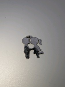 Vintage Kissing Couple Pendant, 1 Marked SS