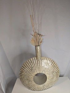 Large Modern Circular Vase with vase fillers