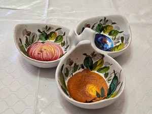 Ceramic Triangular Serving Dish Set from Italy
