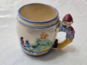 Pioneer Jack and Jill Ceramic Mug with Figure Handle Made in Japan