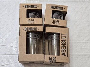 BenShot Pint and Wine Glass Set including 16 oz Pint Glass and 15 oz Wine Glass 4-Pack
