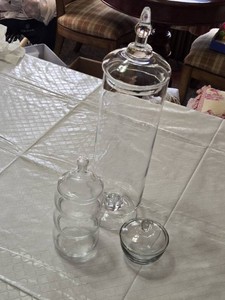 Glass Apothecary Jars and Bowl Set
