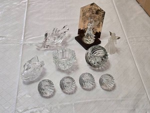 Crystal and Decorative Items Collection including Angel Figurines, Swan, and Vases
