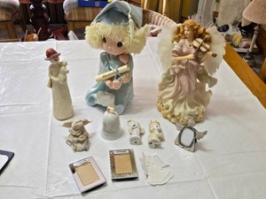 Precious Moments Graduation Figurine, Angel Playing Violin Statue, Snowman Figurine, and More