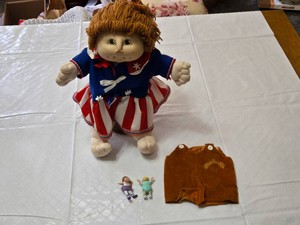 Patriotic Cabbage Patch Doll, Small Dolls and Overalls