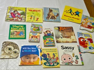 Collection of Childrens Books featuring Curious George and Little Golden Books among others