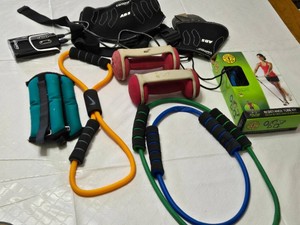 Contour Abdominal Toning Belt, Resistance Tube Kit, Ankle Weights, Dumbbells, and Accessories