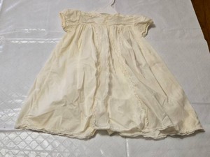 Vintage Baby Dress with Lace Detailing and Button Closure