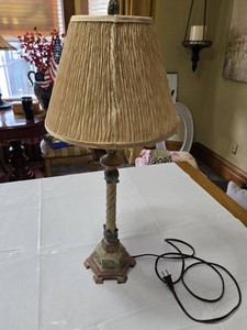 Decorative Table Lamp with Beige Pleated Shade - 26.5