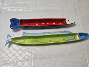 Department 56 and Dennis East Fish Shaped Ceramic Platters