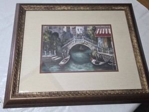 Framed Artwork with Nautical Theme 18x21.5