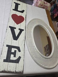 Love Sign (42) and Decorative Oval Mirror Set