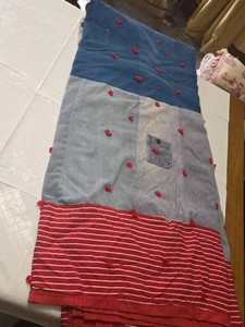 Patchwork Denim and Striped Quilt