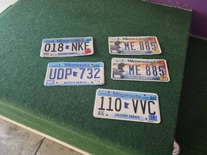 Lot of Minnesota License Plates