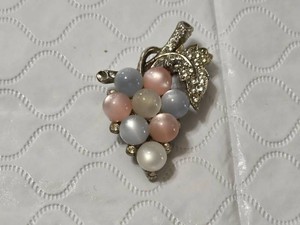 Colorful Faux Pearl and Rhinestone Brooch
