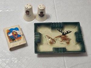 Vintage Ashtray, Salt and Pepper Shakers, and Souvenir Notebook