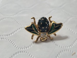 Gold and Enamel Insect Brooch Pin