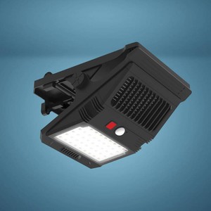 Patriot Lighting  Black Clip Mount Solar Dusk to Dawn LED Motion Sensor Outdoor Security Flood Light with Bug Zapper
