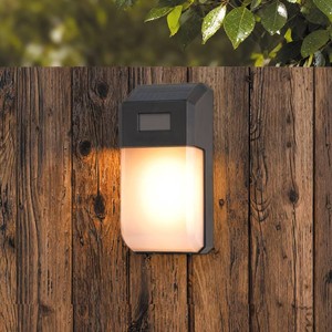 Patriot Lighting  Black Solar Powered LED Outdoor Security Wall Pack