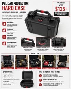 MSRP $125 NEW PELICAN PROTECTOR HARD CASE, WATERPROOF CRUSHPROOF EQUIPMENT STORAGE CASE WITH PRESSURE EQUALIZATION VALVE & CARRY HANDLE FOR CAMERAS, TOOLS, ELECTRONICS & SENSITIVE GEAR