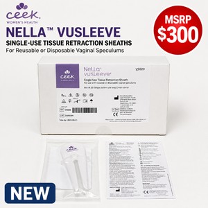 MSRP $300 NEW BOX 20 CEEK WOMENS HEALTH NELLA VUSLEEVE SINGLE-USE TISSUE RETRACTION SHEATHS FOR REUSABLE OR DISPOSABLE VAGINAL SPECULUMS, MODEL VS020, GYNECOLOGY, OBGYN, CLINIC &amp WOMENS HEALTH EXAM SUPPLIES, EXP 032025
