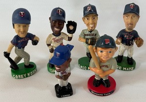 Lot of 6 Minnesota Twins Mini Bobbleheads - Koskie, Hunter, Milton, Mays
