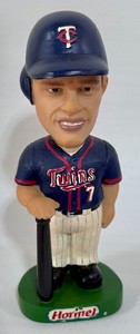 Joe Mauer Green Base Hormel Minnesota Twins Baseball Bobblehead